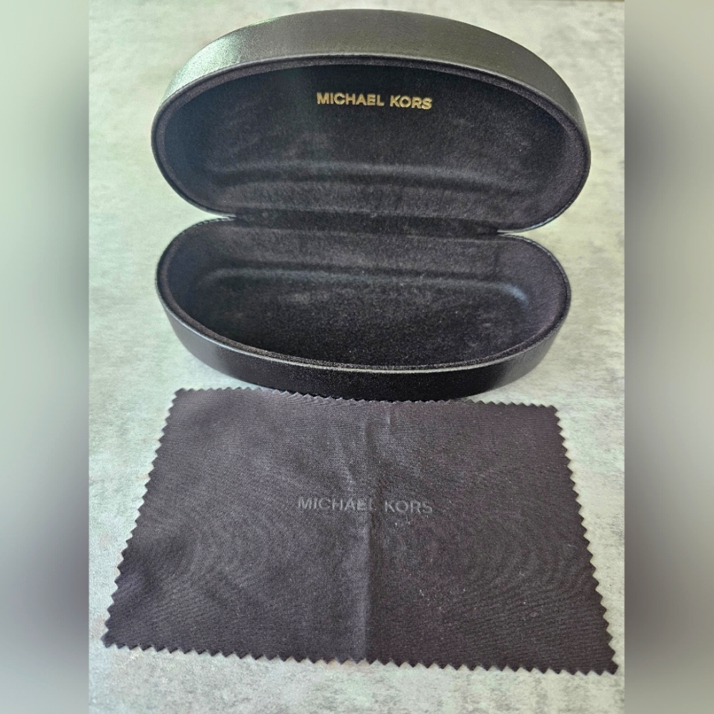 Michael Kors Black/Brown Clamshell Hard Eyeglass/Sunglasses Case (Case Only)